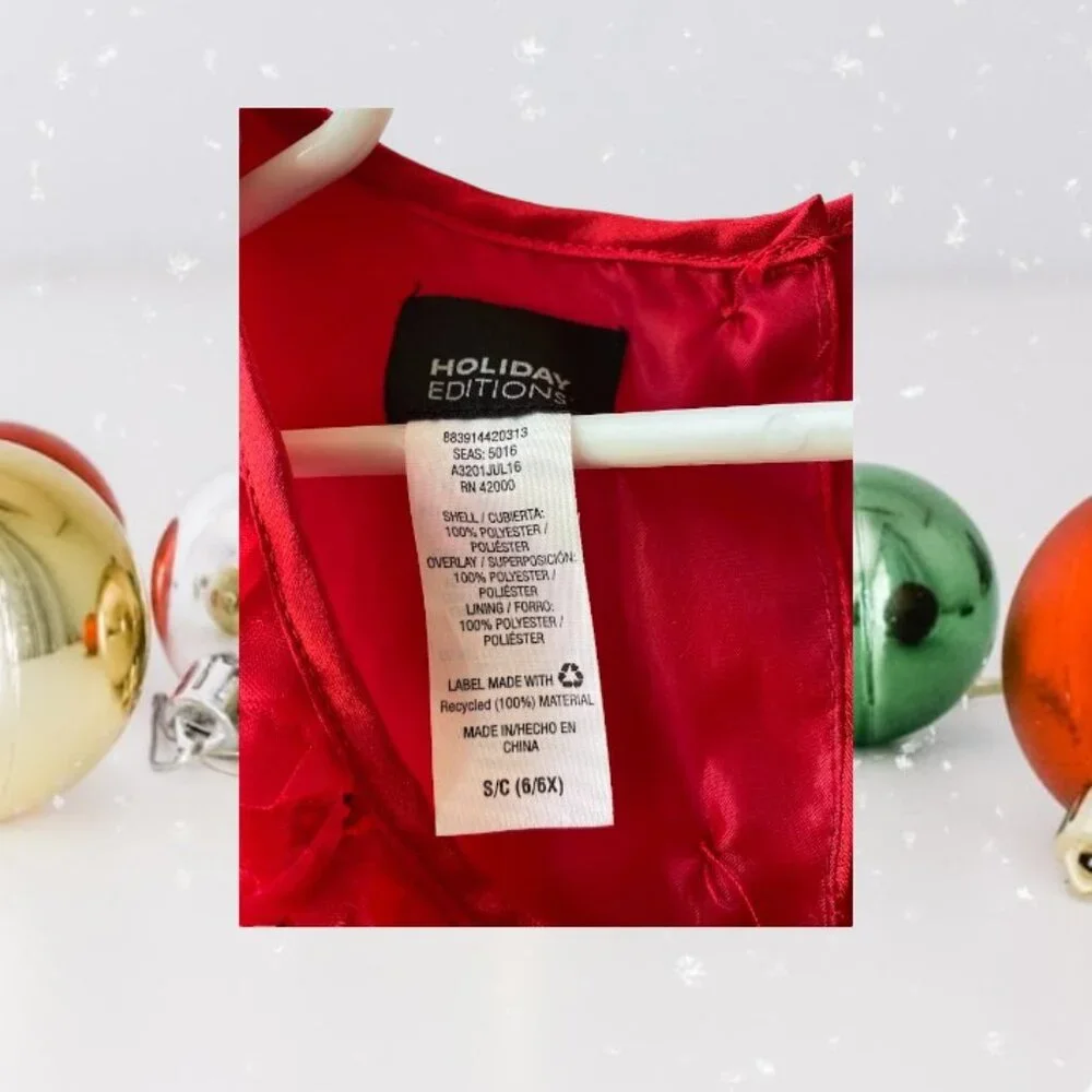 Holiday Editions Girl's Sleeveless Red Floral Dress - Picture 2 of 10